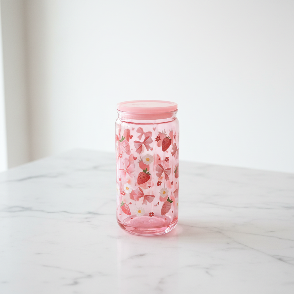 Pink Strawberry Tumbler
